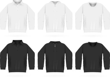 düz eğitim kapüşonlu sweatshirt, uzun kollu ceket, gömlek.
