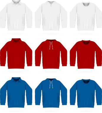 düz eğitim kapüşonlu sweatshirt, uzun kollu ceket, gömlek.