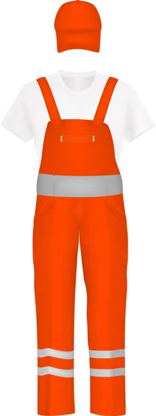 Turuncu coverall Tekdüzen seti.