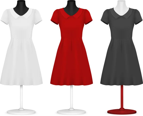 Klasik kadın düz elbise şablonu.