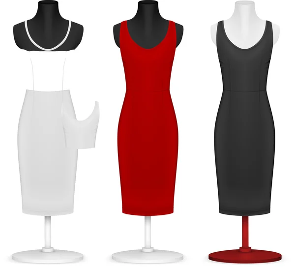 Klasik kadın düz elbise şablonu