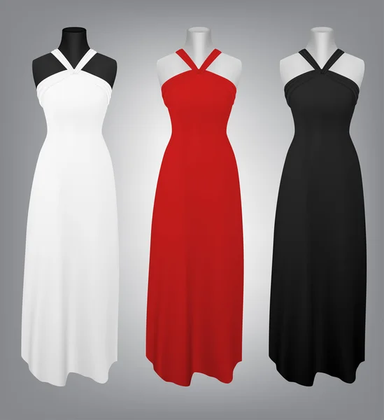 Klasik kadın düz elbise şablonu