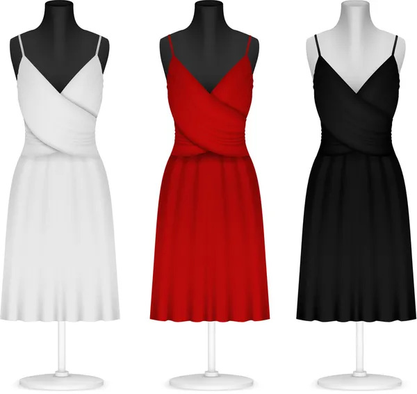 Modèle de robe unie classique pour femmes — Image vectorielle