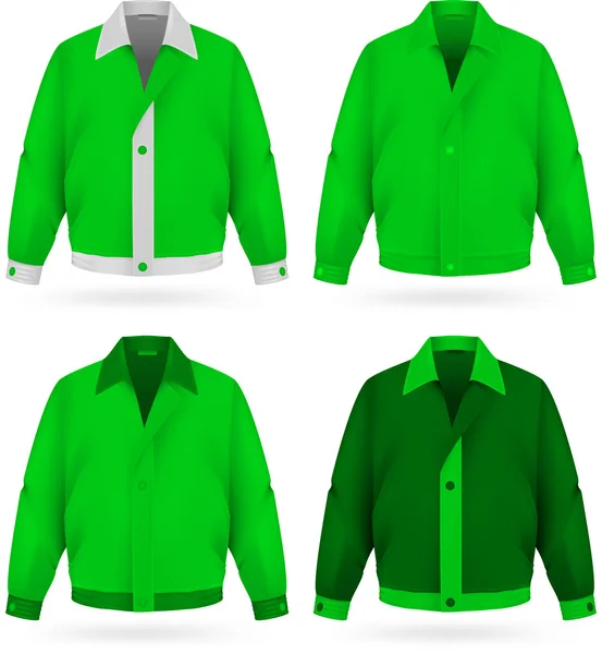 纯绿色的夹克衫模板. — 图库矢量图片