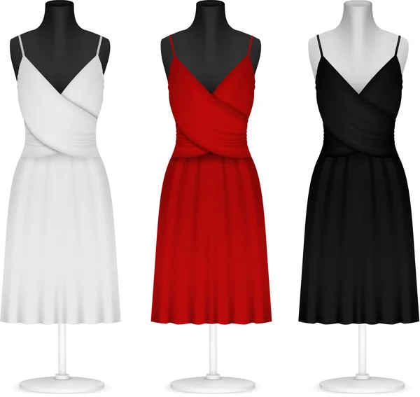 Classico modello di vestito semplice delle donne — Vettoriale Stock