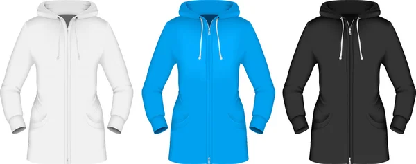 Modello di giacca semplice con cappuccio . — Vettoriale Stock