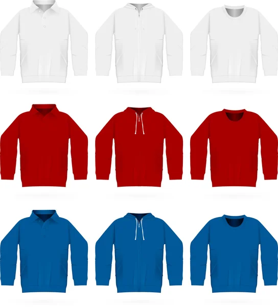 平野トレーニング フード付きスウェット シャツ、長い袖のジャケット、シャツ. — ストックベクタ