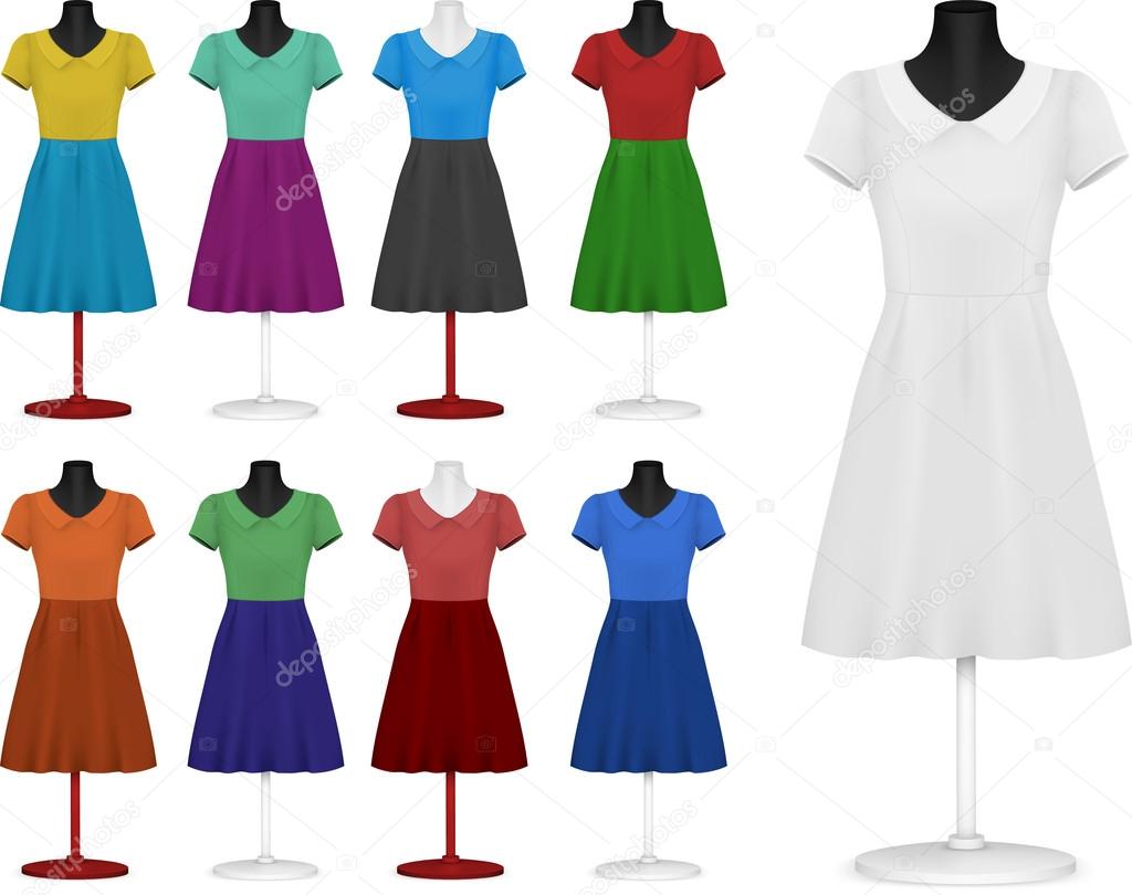 Classic women's plain dress template