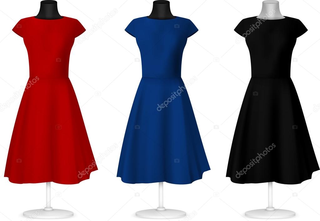 Classic women's plain dress template