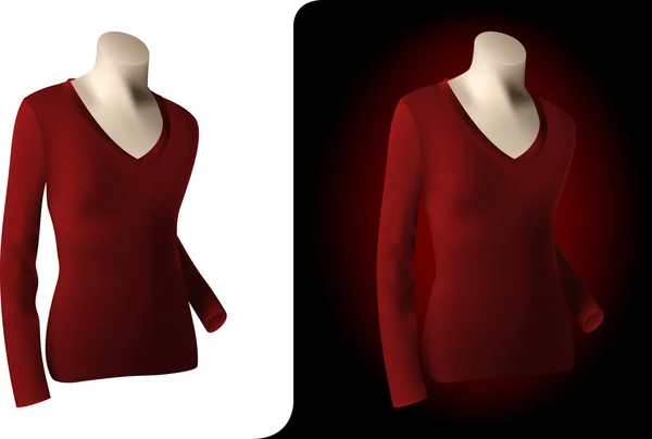 Camicia rossa femminile — Vettoriale Stock