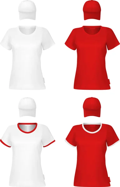 Modello di t-shirt da donna semplice — Vettoriale Stock