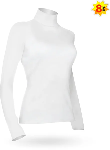 Modello di T-shirt femminile a maniche lunghe . — Vettoriale Stock