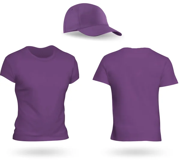 Conjunto de plantilla uniforme en blanco: camiseta y gorra — Archivo Imágenes Vectoriales