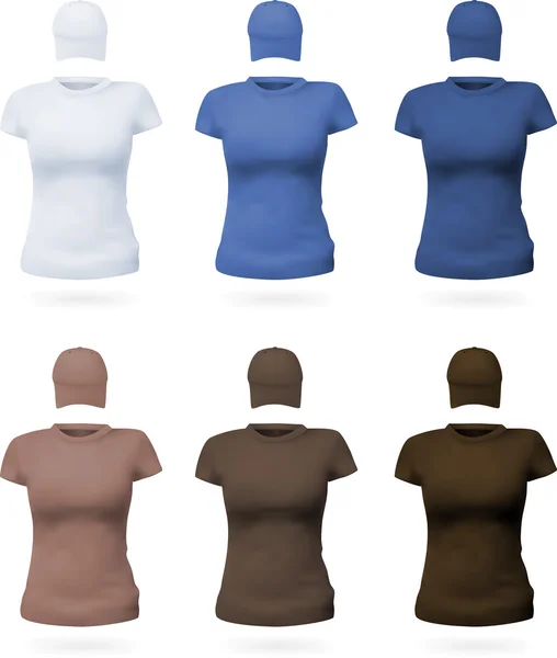 Шаблон простой женской футболки — стоковый вектор