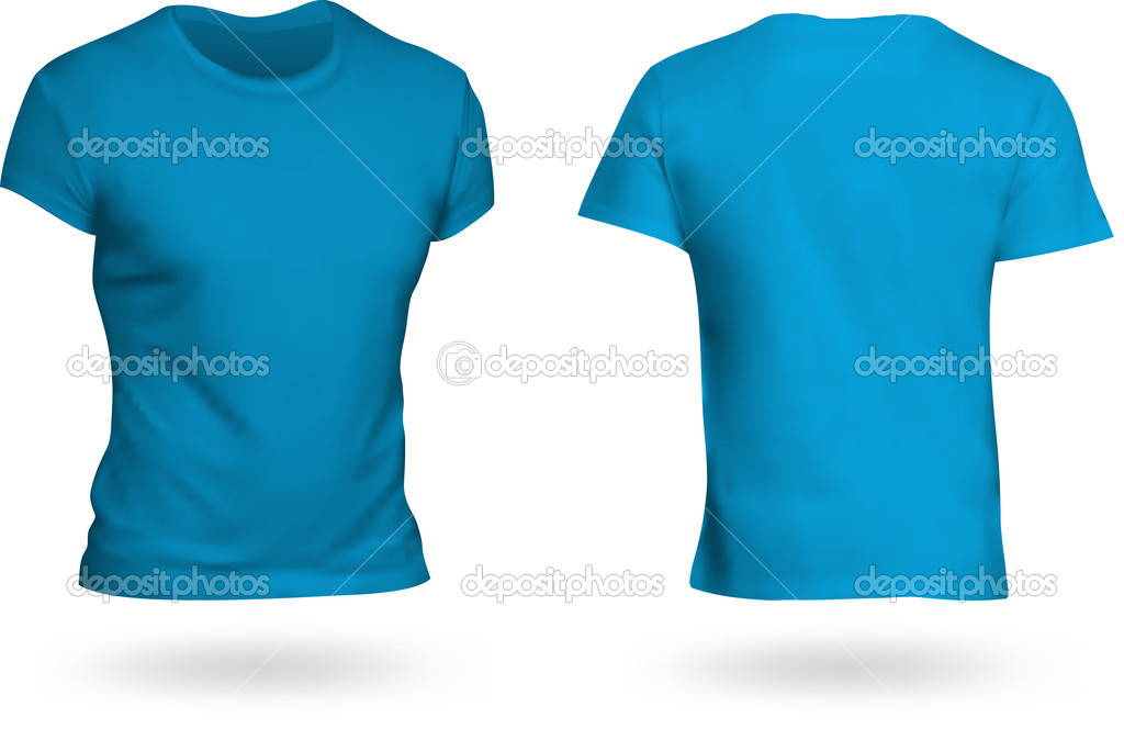 Blue T-shirt template.