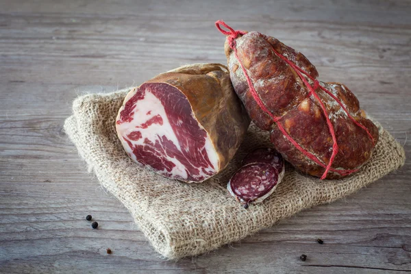 Italian salami assortment — Stock Photo, Image