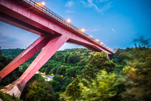 Red bridge, Luxembopurg — Stock Photo, Image