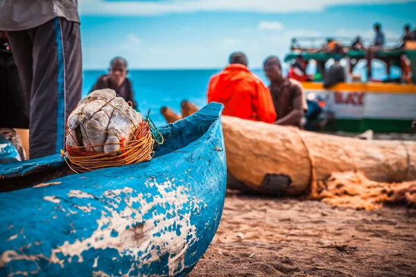 Fiskere i Malawi – stockfoto