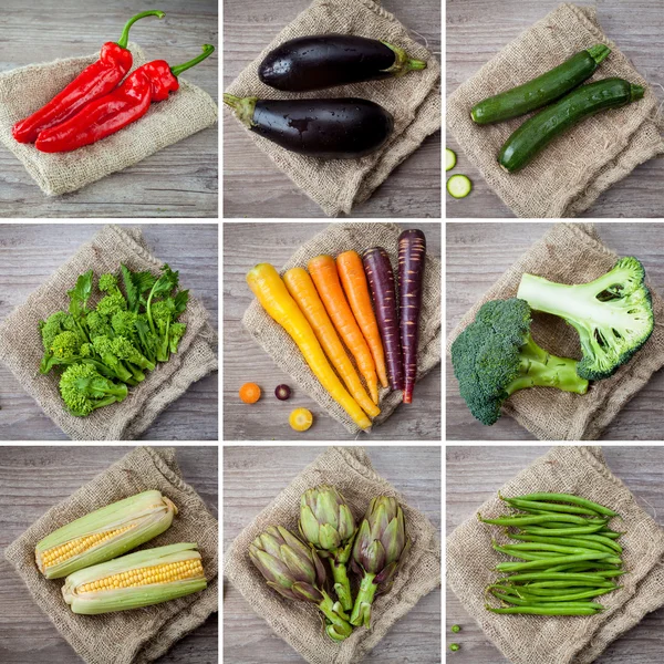 Gemengde groenten collage — Stockfoto