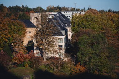 Gün batımında Lüksemburg 'un panoramik manzarası