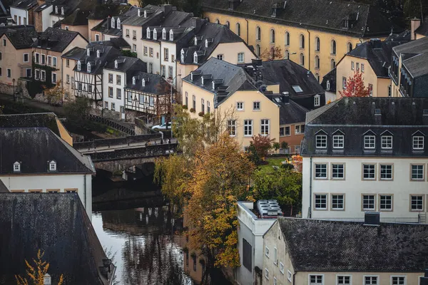Die Schöne Dacharchitektur Der Grund Altstadt Luxemburg — Stockfoto