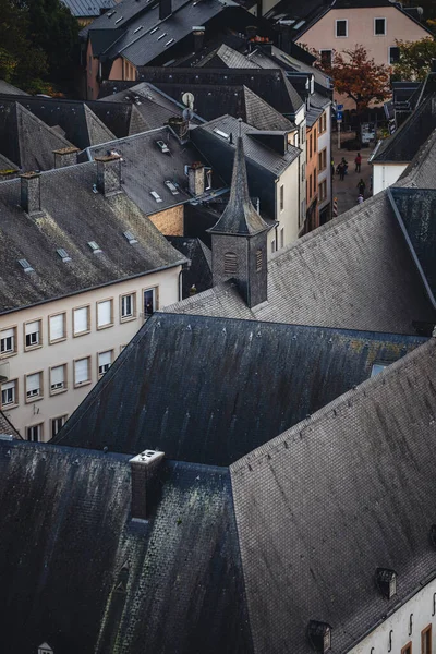 Bela Arquitetura Telhados Grund Cidade Velha Luxemburgo — Fotografia de Stock