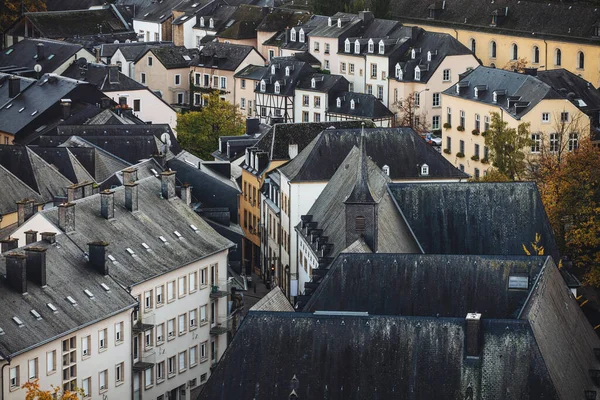 Bela Arquitetura Telhados Grund Cidade Velha Luxemburgo — Fotografia de Stock