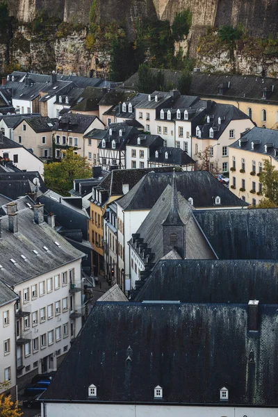 Gyönyörű Háztetők Építészet Grund Óváros Luxemburg — Stock Fotó