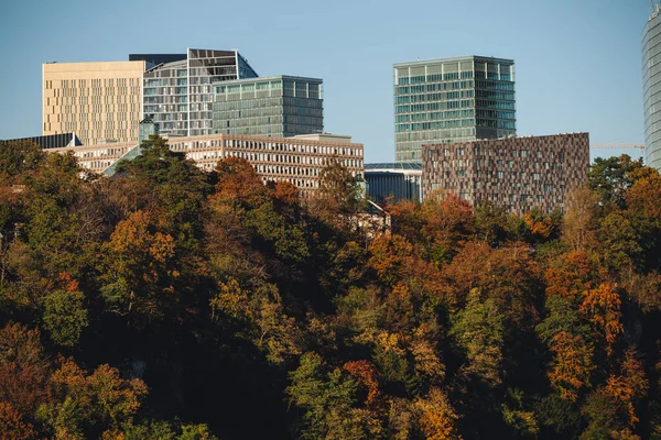 Panoramisch Uitzicht Moderne Gebouwen Wijk Kirchberg Stad Luxemburg — Stockfoto