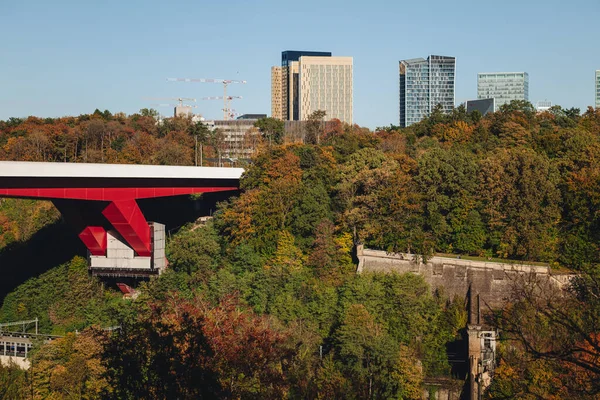 Puente Grande Duchesse Charlotte Vista Panorámica Luxemburgo Imagen De Stock