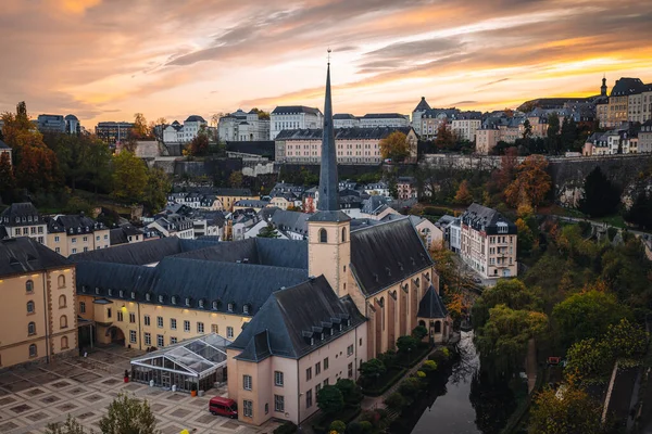 Vista Panorámica Ciudad Luxemburgo Atardecer —  Fotos de Stock