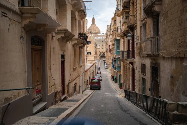 Pohled Baziliku Vallettě Malta — Stock fotografie