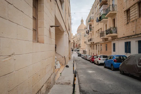 Pohled Baziliku Vallettě Malta — Stock fotografie