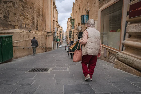 Místní Život Ulicích Valletta Hlavního Města Malty — Stock fotografie