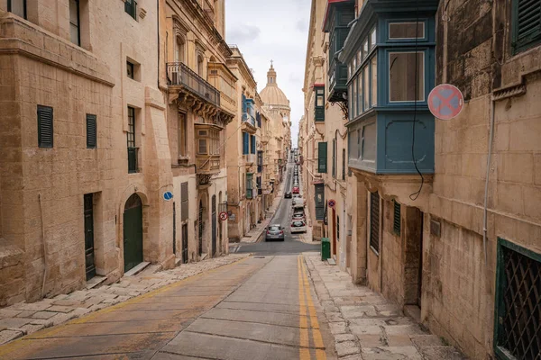 Ulice Architektura Vallettě Hlavním Městě Ostrova Malta — Stock fotografie