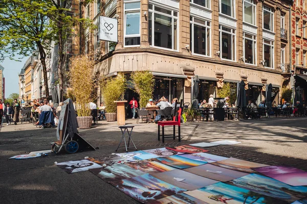 Luxembourg May 2022 Poeple Enjying Bars Terraces Sunny Day City — Stock Photo, Image