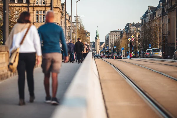 Luxemburgo Abril 2022 Moderna Linha Eléctrico Cidade — Fotografia de Stock