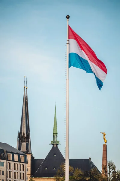 Luxembourg April 2022 Luxembourg Flag — Stock Photo, Image