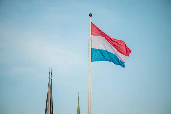 Luxembourg April 2022 Luxembourg Flag — Stock Photo, Image