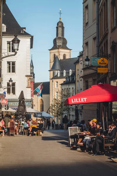 Luksemburg Kwiecień 2022 Życie Uliczne Stolicy — Zdjęcie stockowe
