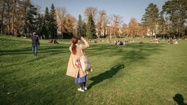 Luxembourg April 2022 Sunny Day City Public Parks — Stock fotografie