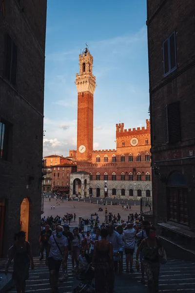 Siena Włochy Wrzesień 2021 Niesamowita Architektura Piazza Del Campo — Zdjęcie stockowe