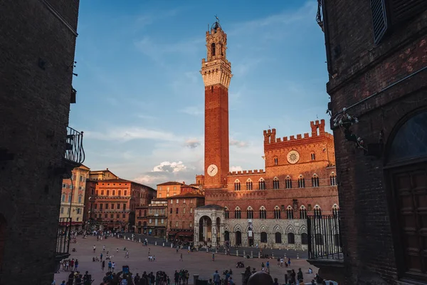 Siena Włochy Wrzesień 2021 Niesamowita Architektura Piazza Del Campo — Zdjęcie stockowe