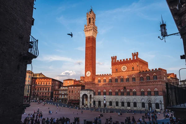 Siena Włochy Wrzesień 2021 Niesamowita Architektura Piazza Del Campo — Zdjęcie stockowe