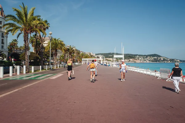 Nice France June 2022 Life Famous Promenade Des Anglais Pedestrian — Stockfoto