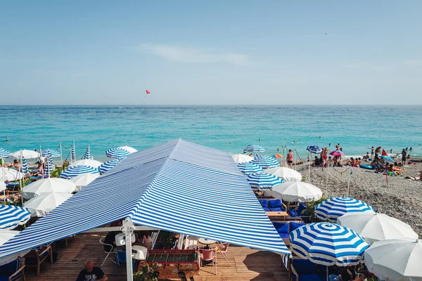 Nice France June 2022 Life Beautiful Stone Beach — Stock Photo, Image