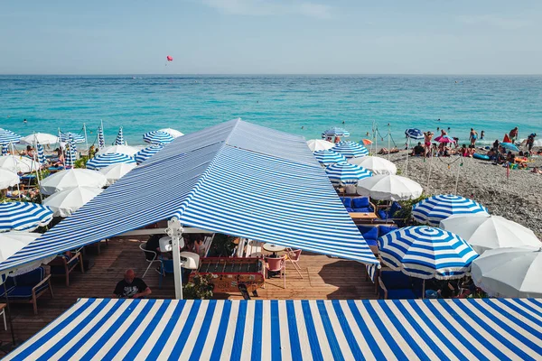 Nice France June 2022 Life Beautiful Stone Beach — Stock Photo, Image