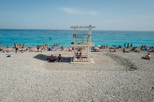 Nice França Junho 2022 Ponto Salva Vidas Praia — Fotografia de Stock