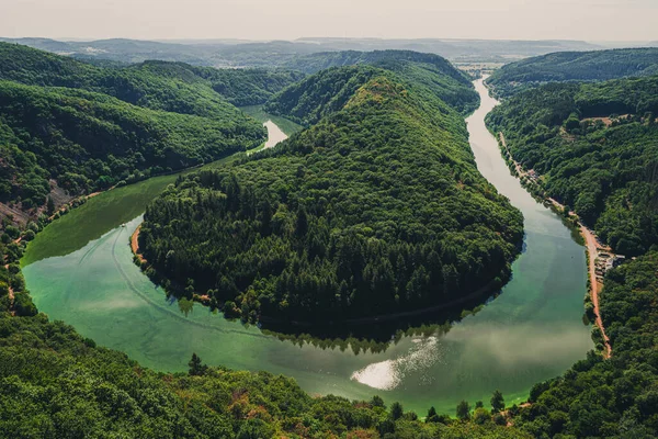 Saarschleife Het Landschappelijke Uitzicht Saar Duitsland — Stockfoto