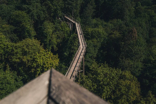 Saarschleife Scenic Wooden Bridge Park — Stock Fotó